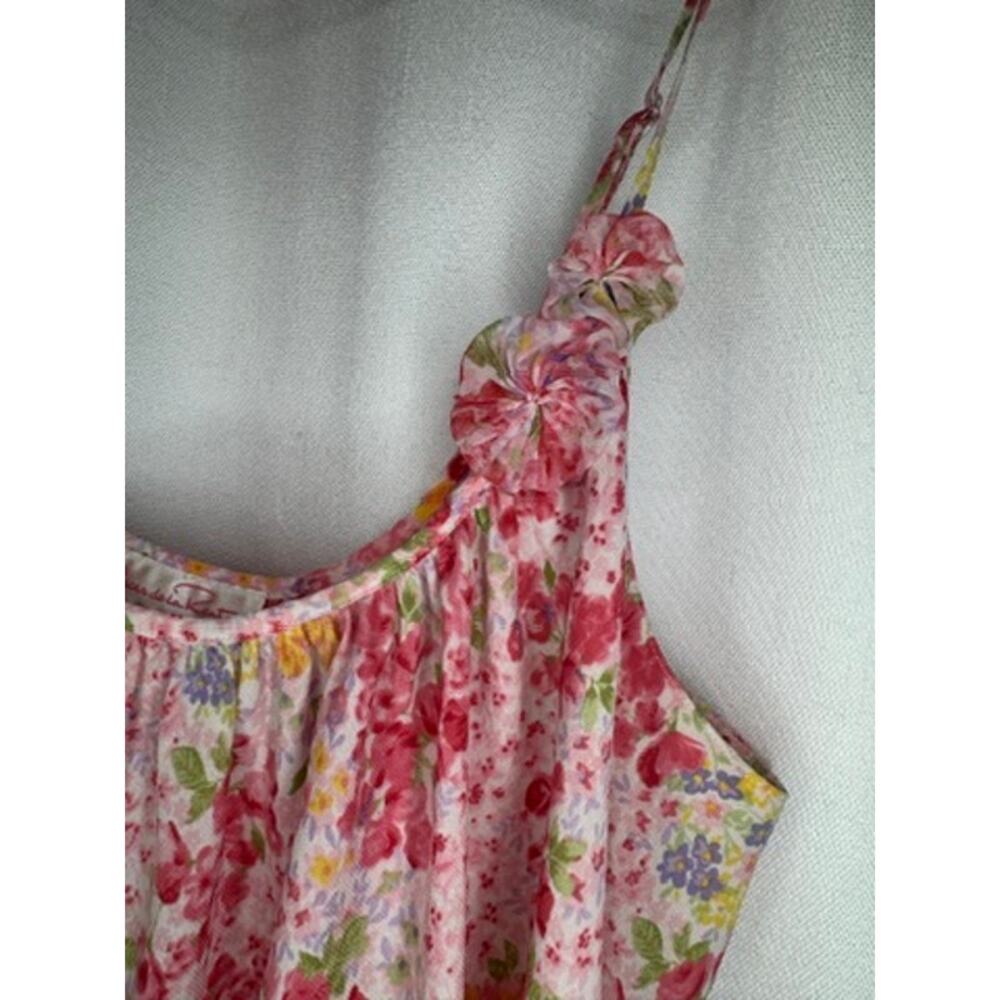 373. Oscar de la Renta Pink Label Floral Cami Top Size Large - Picture 5 of 7